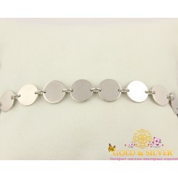 Серебряный браслет просечной Монетки, 19 размер. 820070с